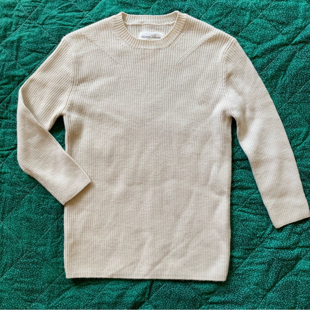 Tsumori Chisato 1/2 sleeve knit crewneck sweater -  100% wool - Picture 4 of 14